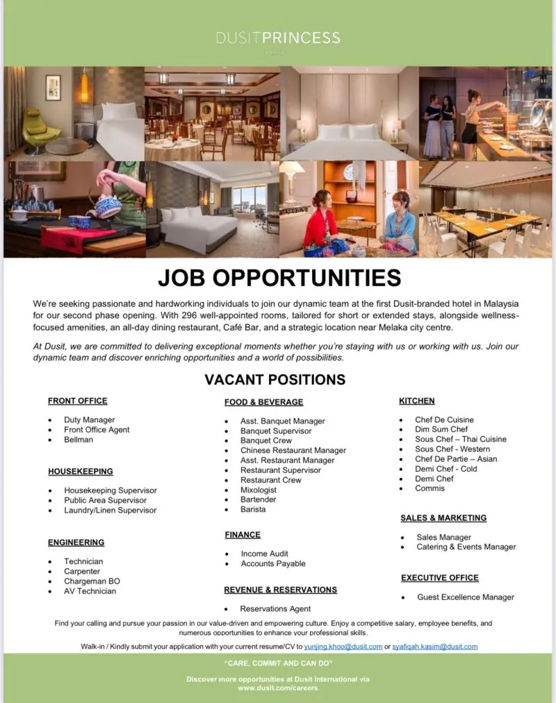 Various Position Dusit Princess Malaysia