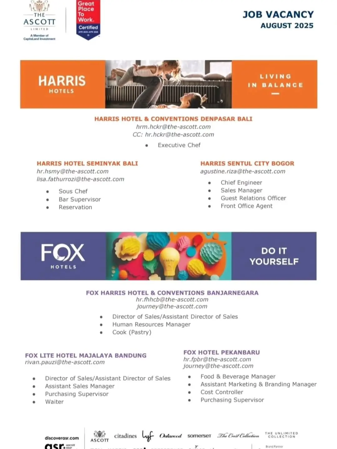 Various Position Ascott Indonesia 2