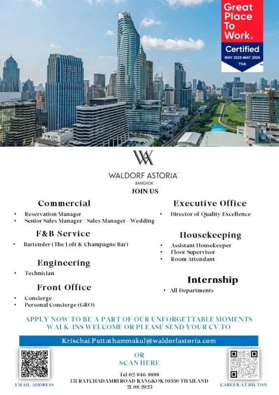 Various Position Waldorf Bkk