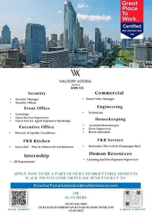 Various Position  Waldorf Bkk