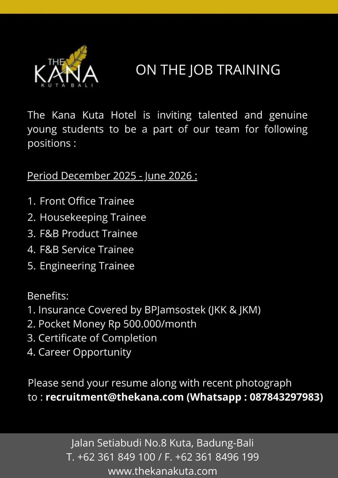 Internship Kana Bali