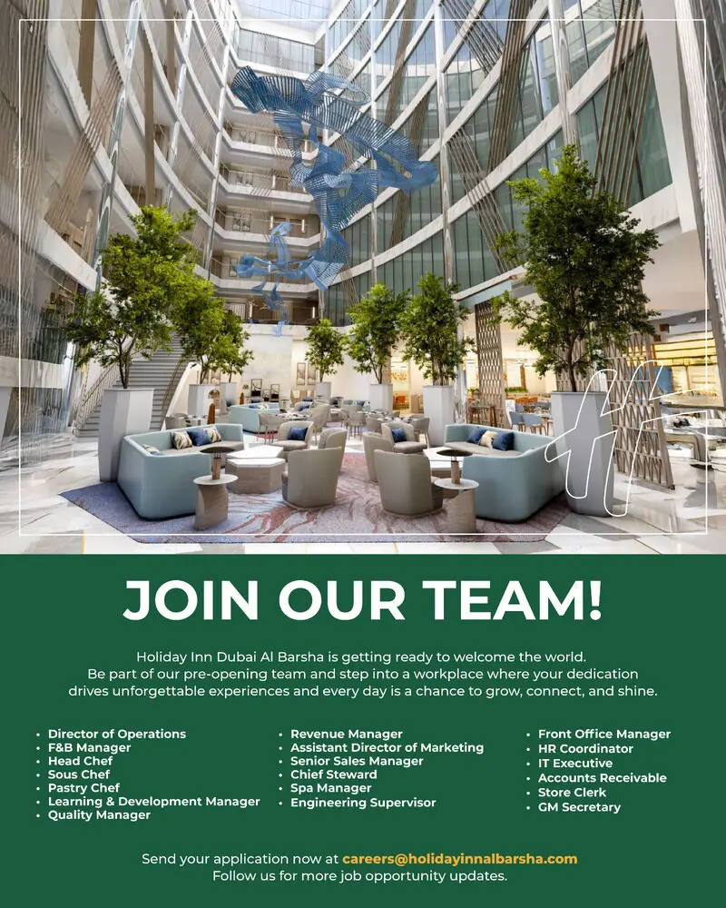 Various Position Holiday Inn Dubai