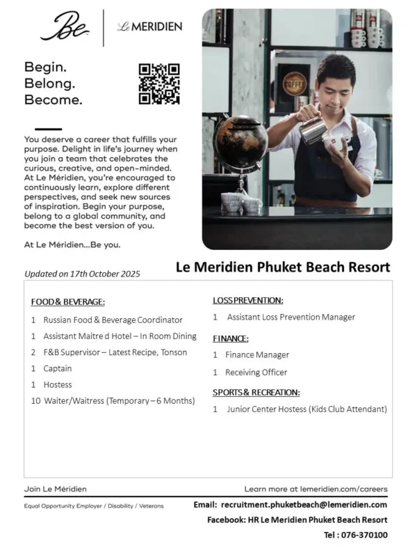 Various Position Meridien Phuket 1