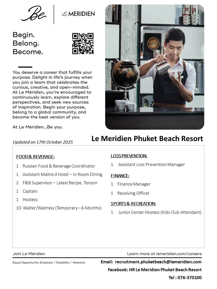Various Position Meridien Phuket 1