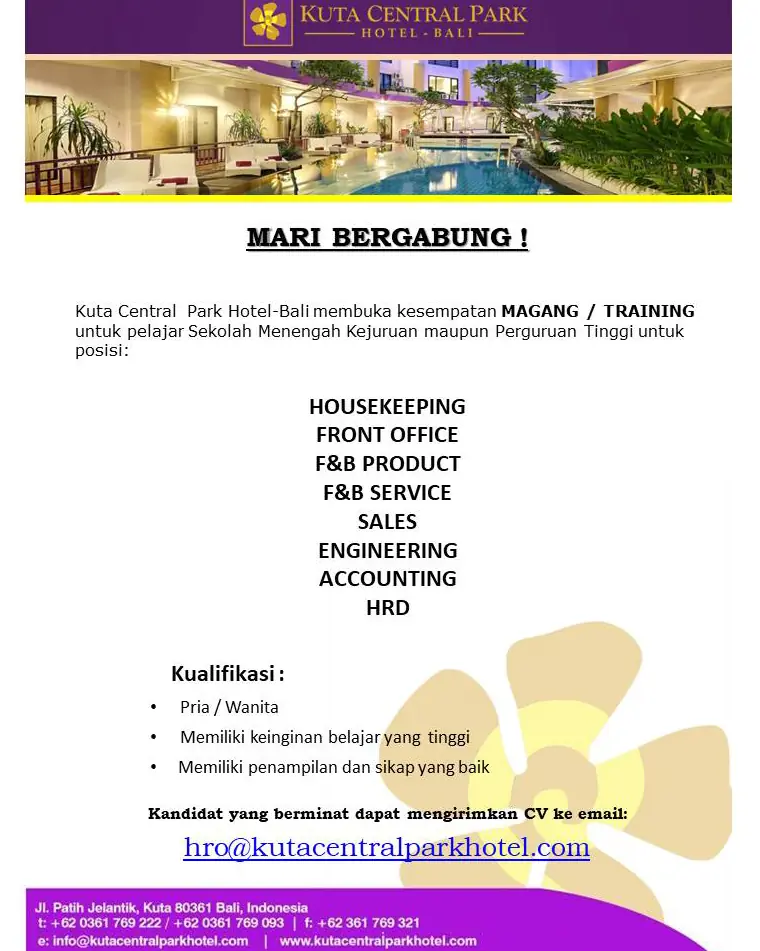 Internship Kuta Central Park