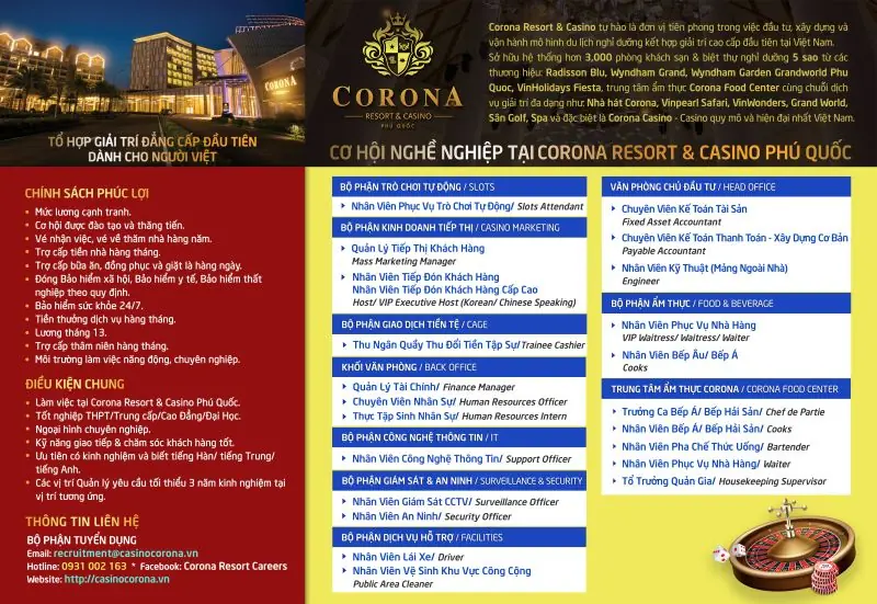 Various Position Corona Casino Viet