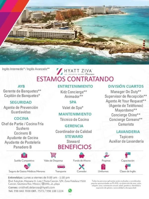 Various Position Hyatt Ziva Mex