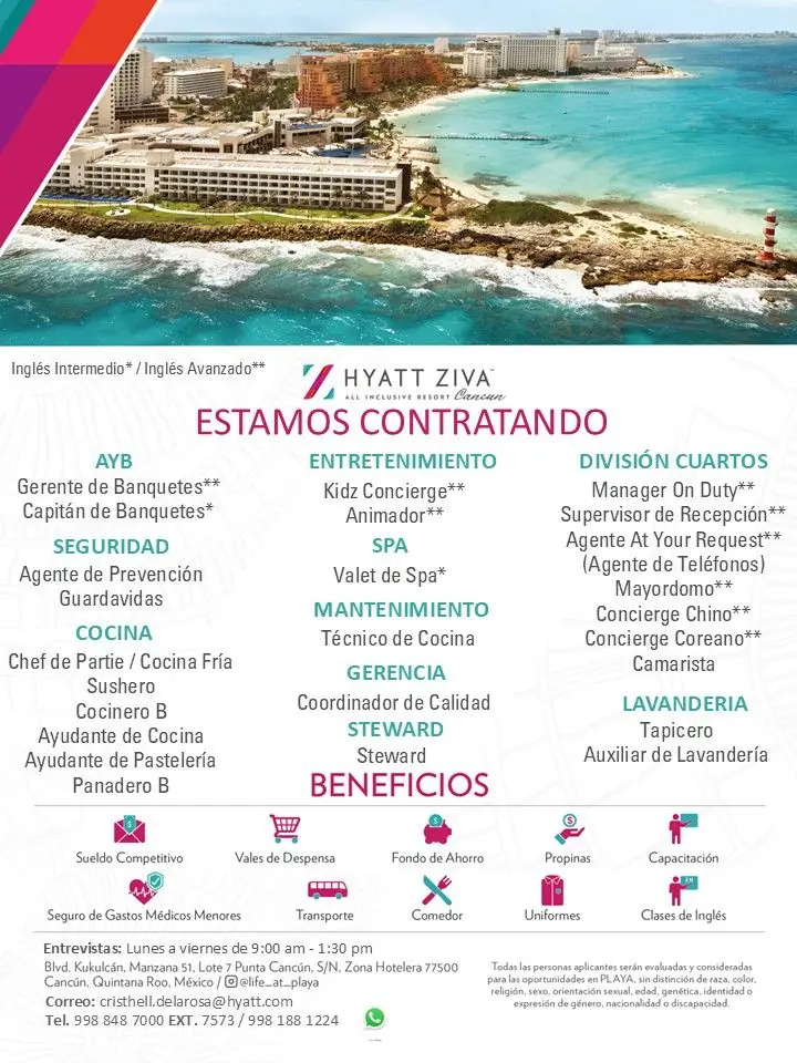 Various Position Hyatt Ziva Mex