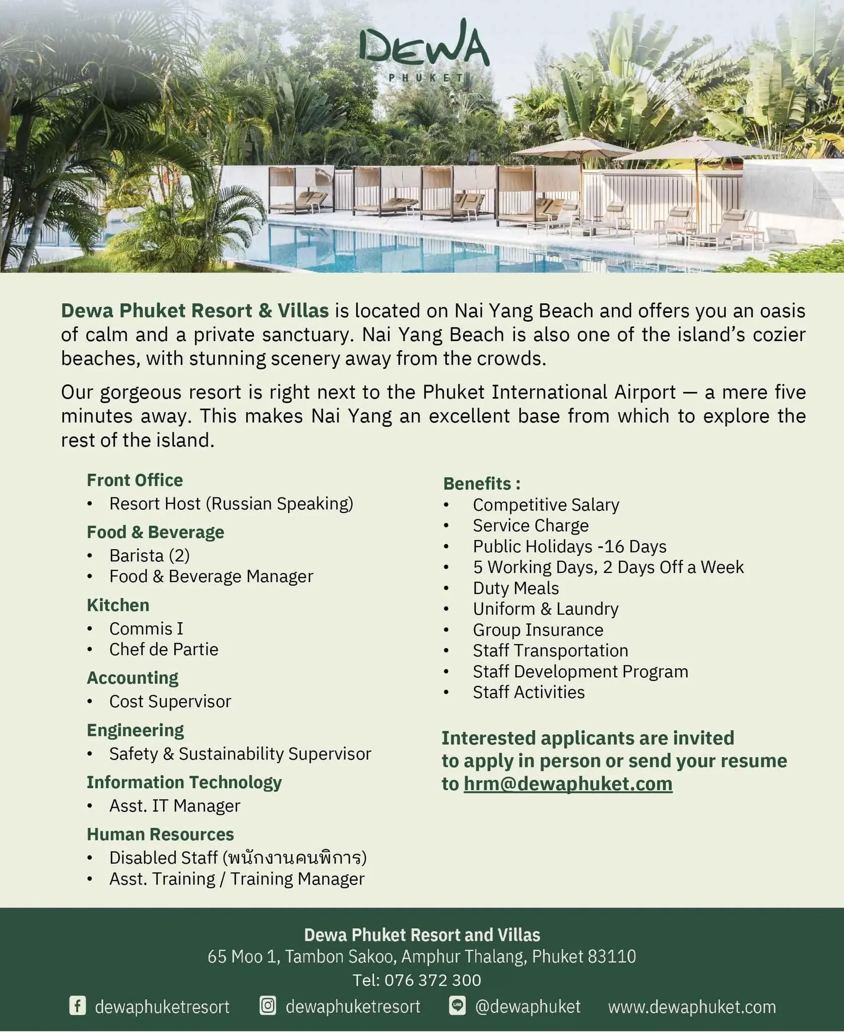 Various Position Dewa Phuket