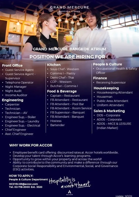 Various Position Mercure BKK