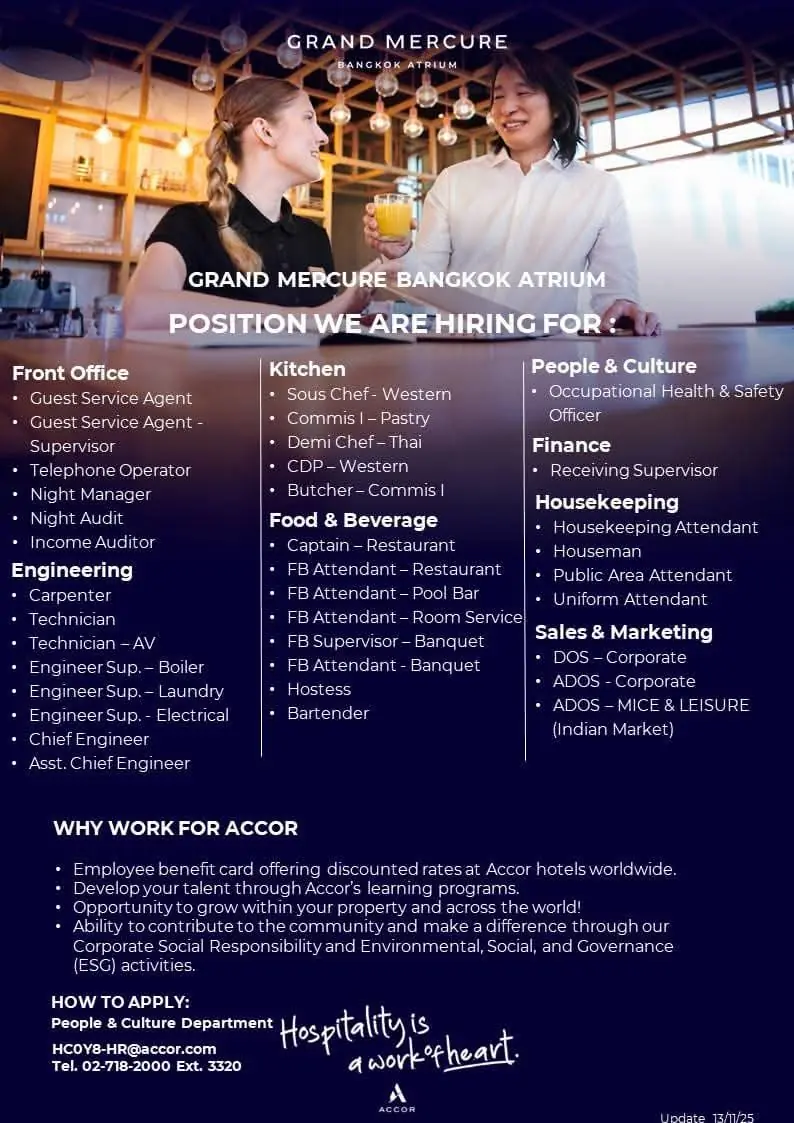 Various Position Mercure BKK