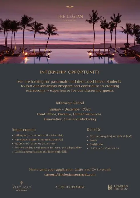 Internship The Legian Indonesia
