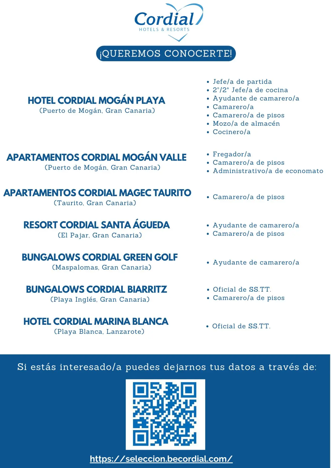 Various Position Cordial Canaria