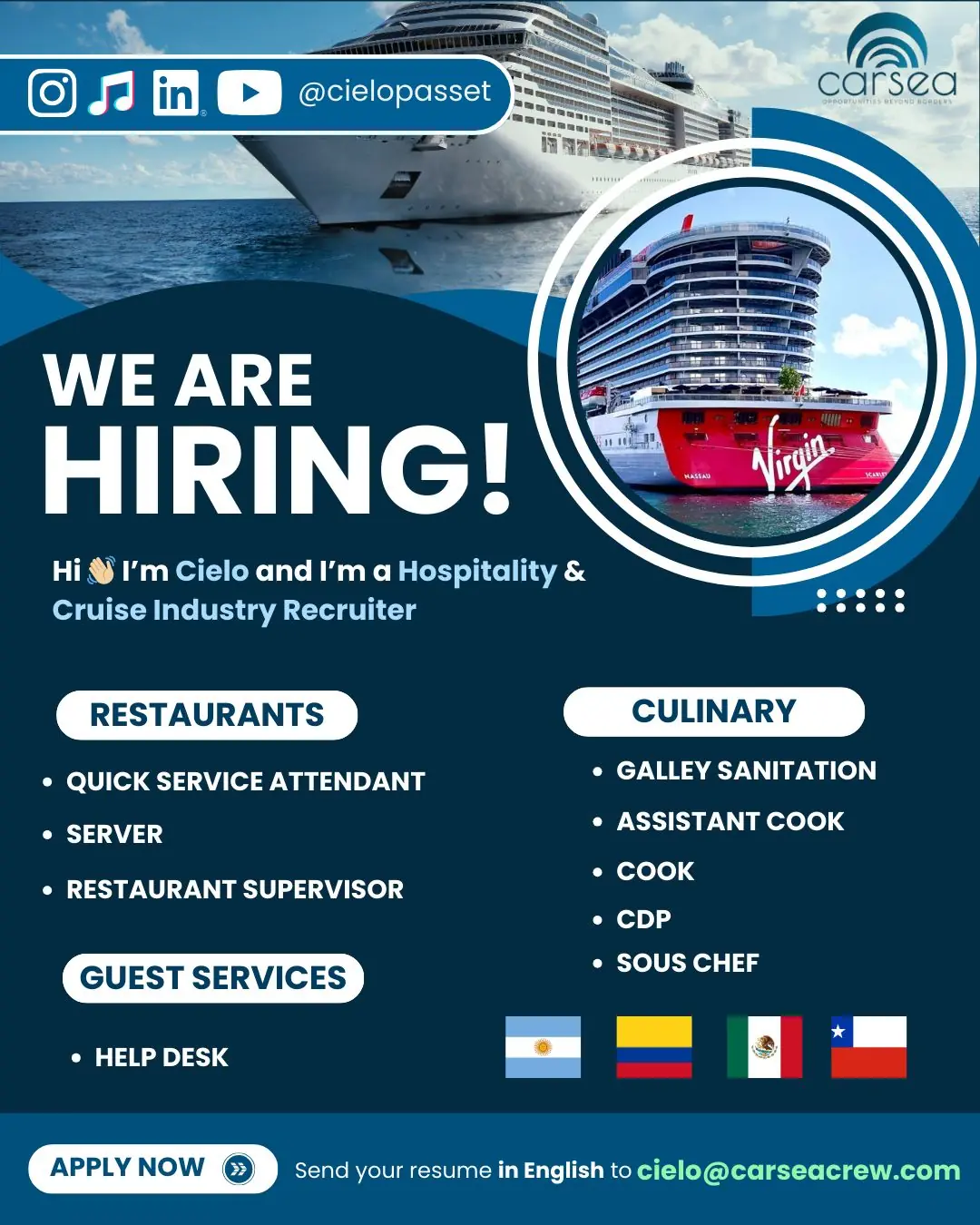 Various Position  Virgin Cruise