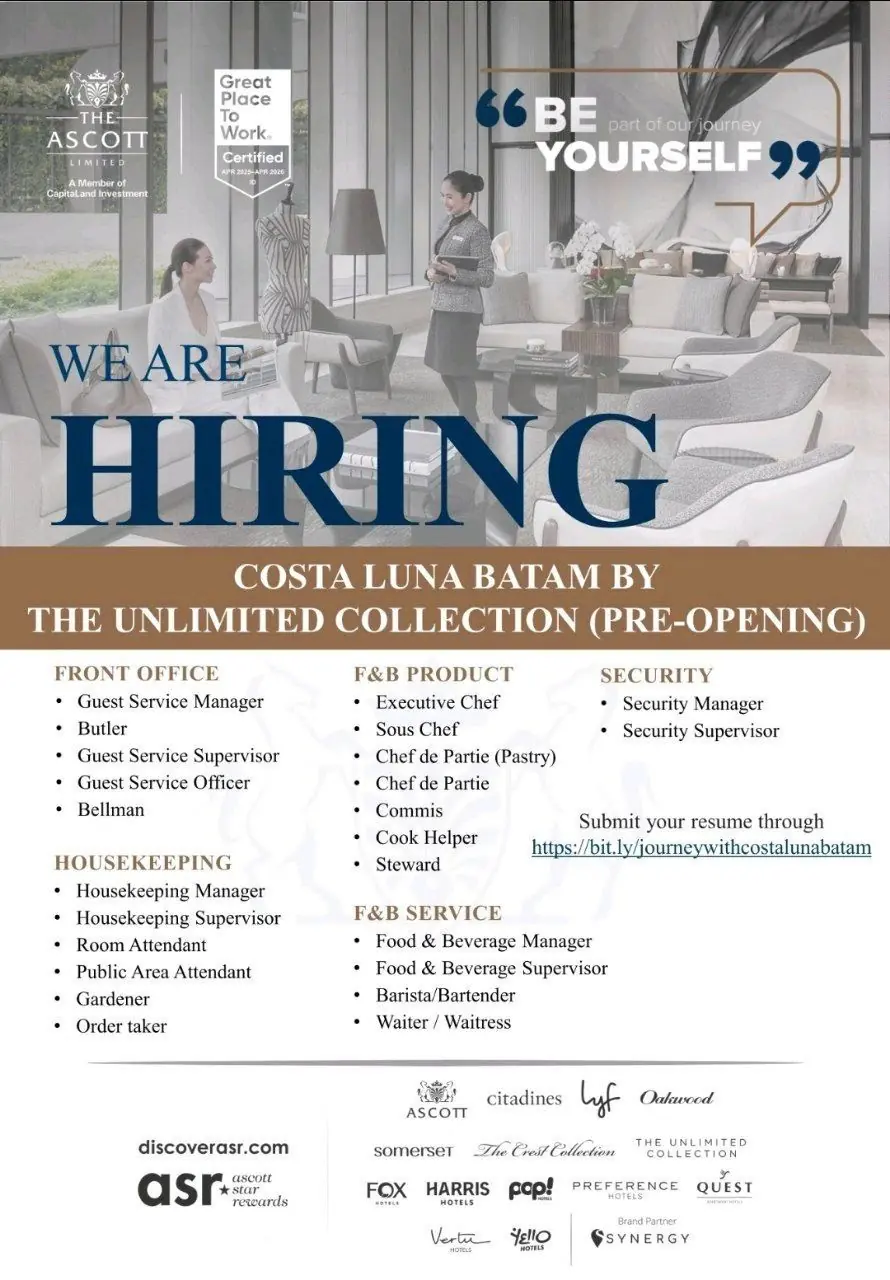 Various Position Costa Luna Batam 2