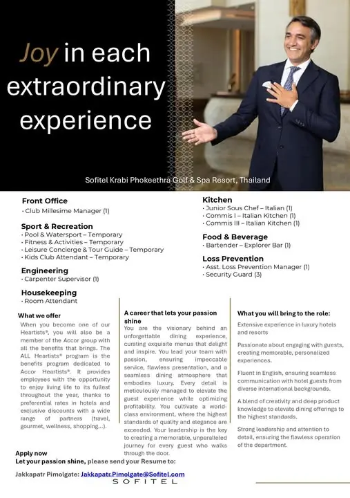 Various Position Sofitel Thai