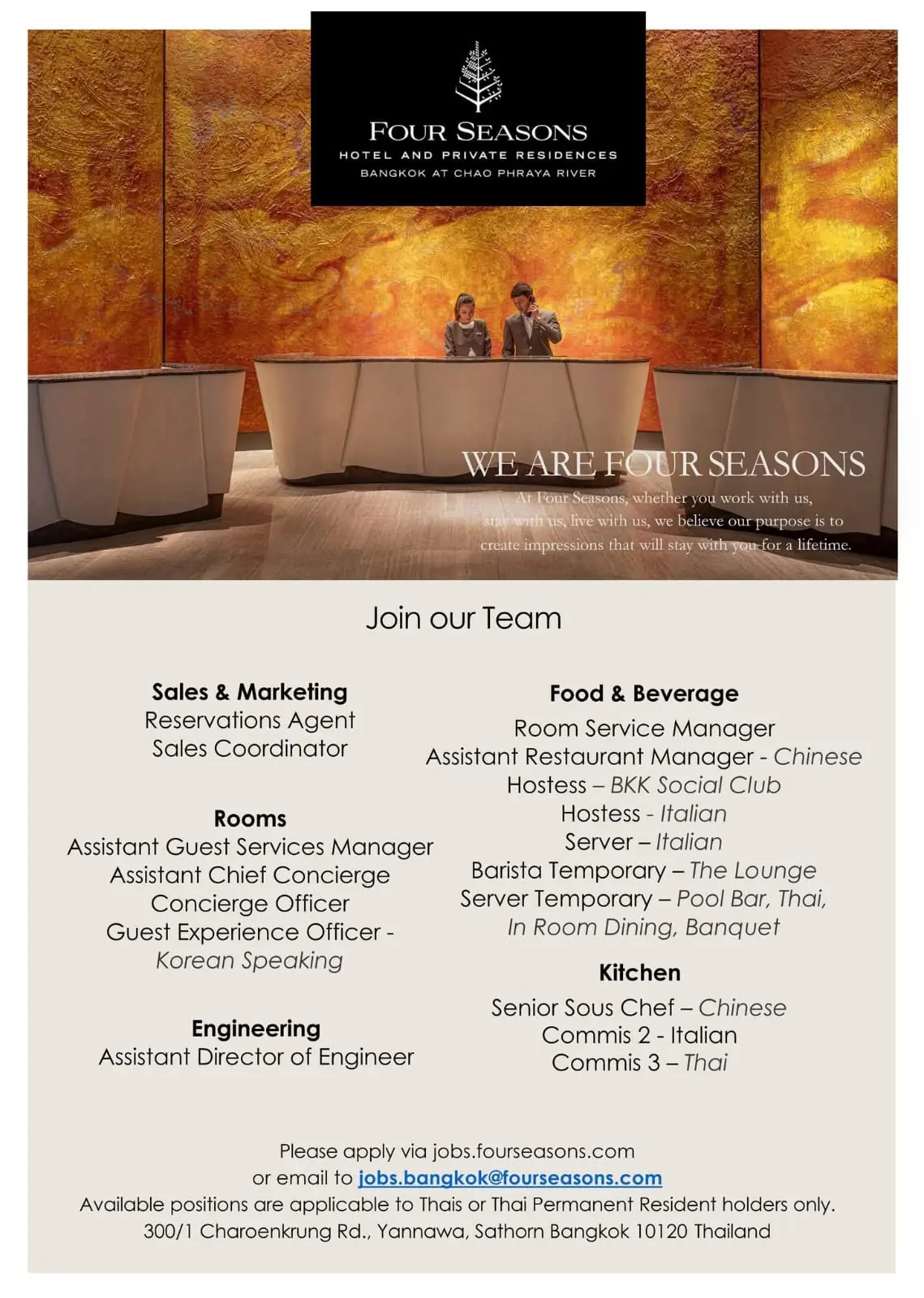 Various Position Four Seasons Bkk