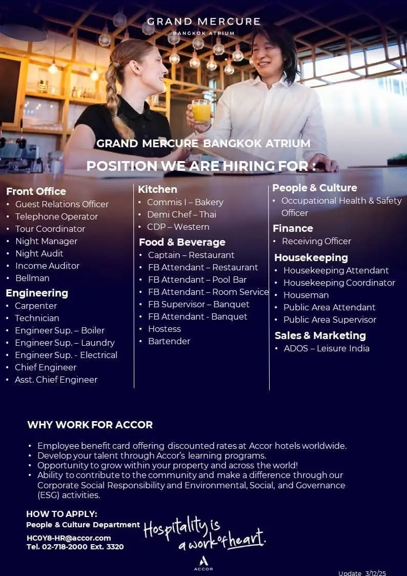 Various Position Mercure BKK