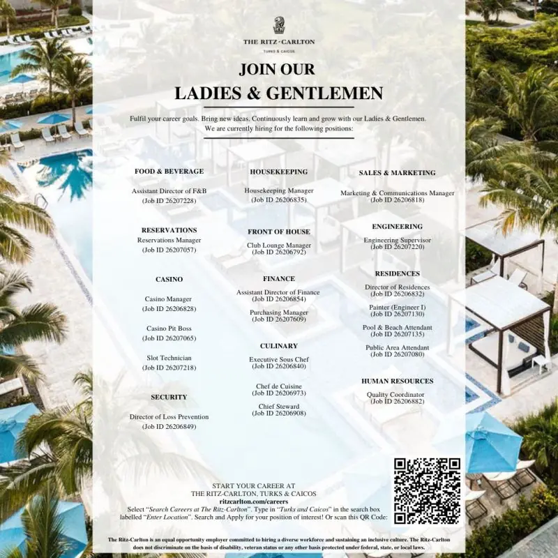 Various Position Ritz Turcs And Caicos