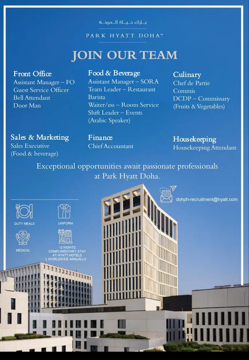 Various Position Park Hyatt Doha