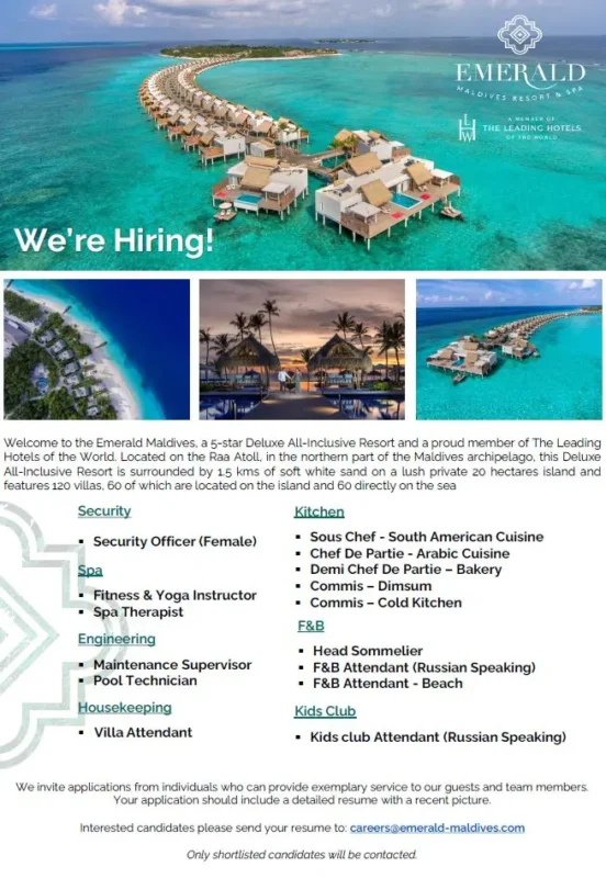Various Position Emerald Maldives