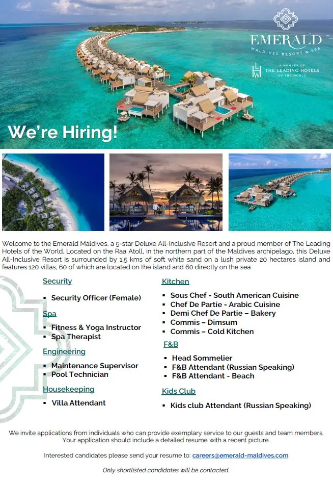 Various Position Emerald Maldives
