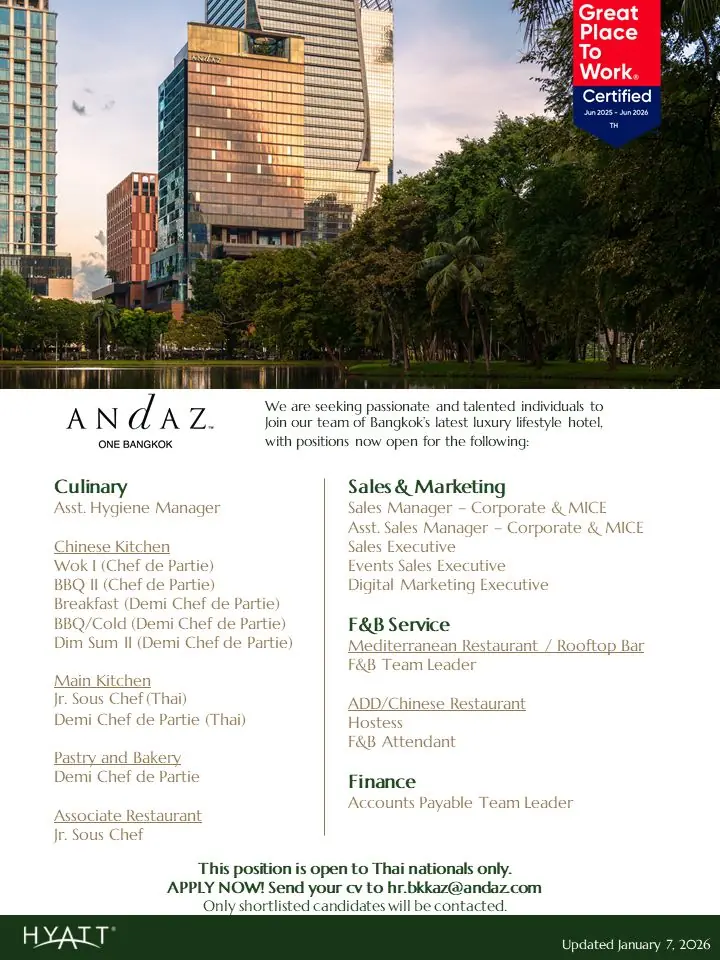 Various Position Andaz BKK