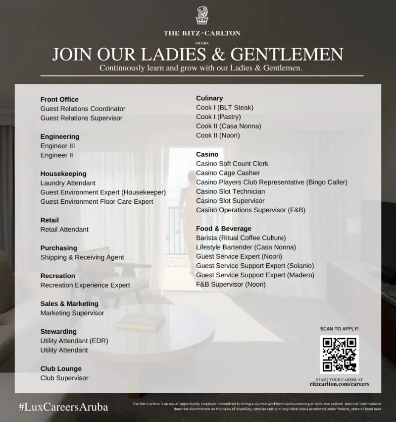 Various Position Ritz Aruba