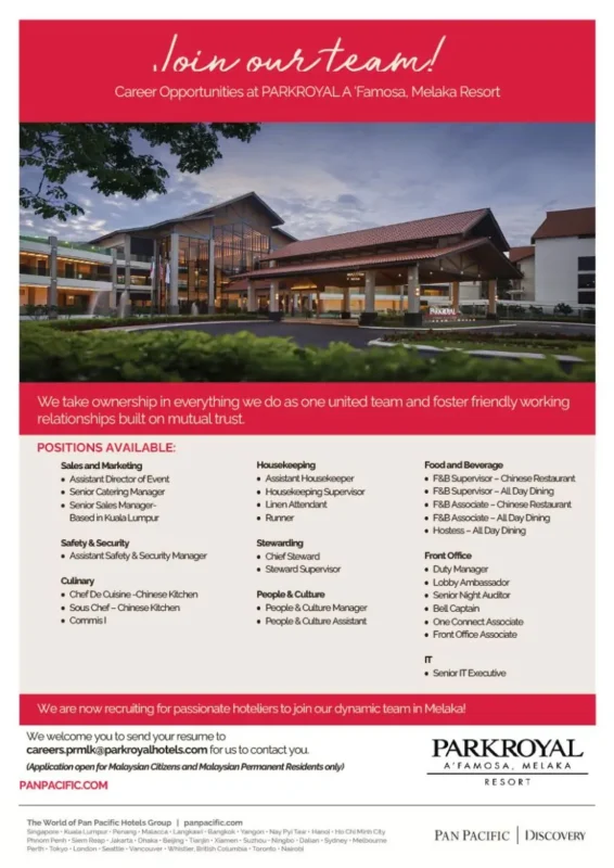 Various Position Park Royal Melaka