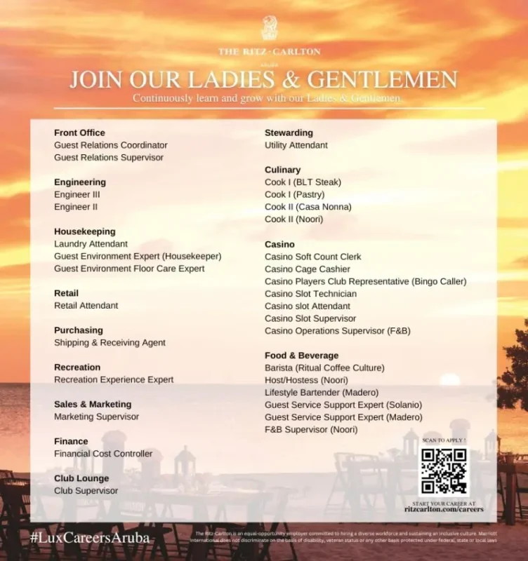 Various Position Ritz Aruba