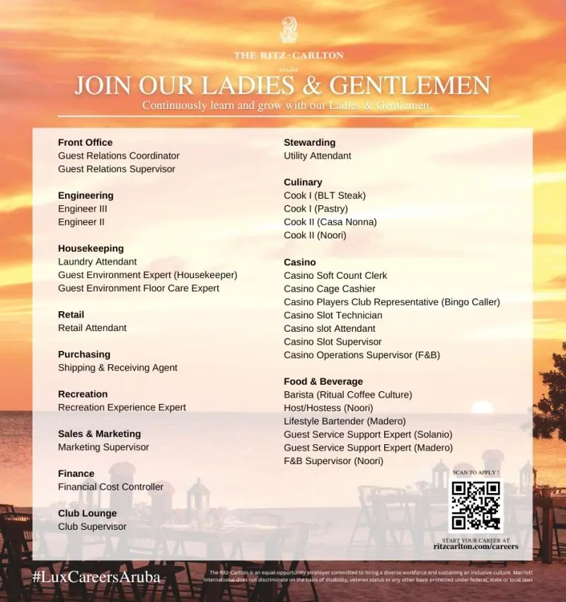 Various Position Ritz Aruba