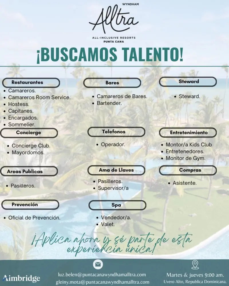 Various Position Alltra Punta Cana