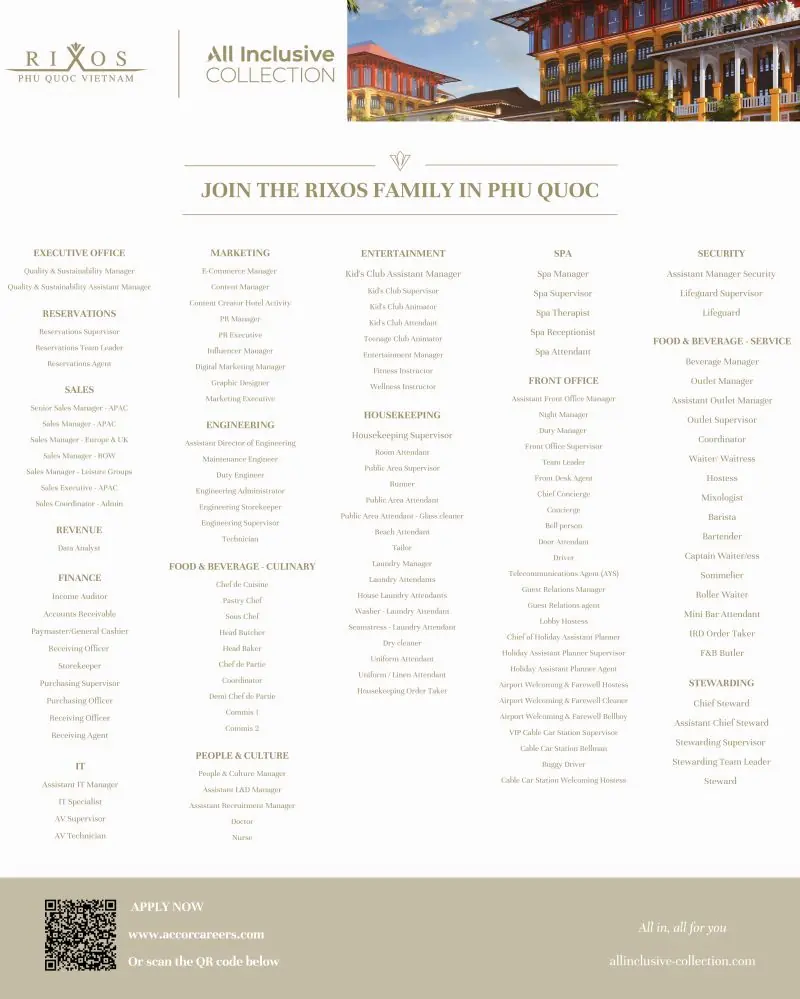 Various Position Rixos Phu Quoc