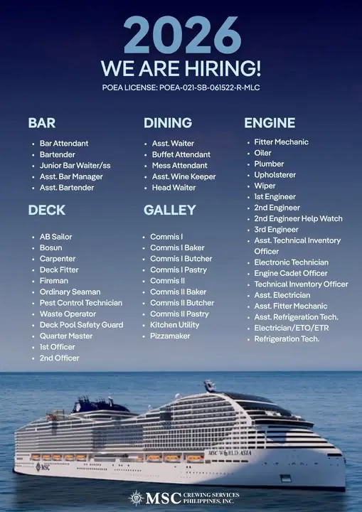 Various Position MSC Philippines