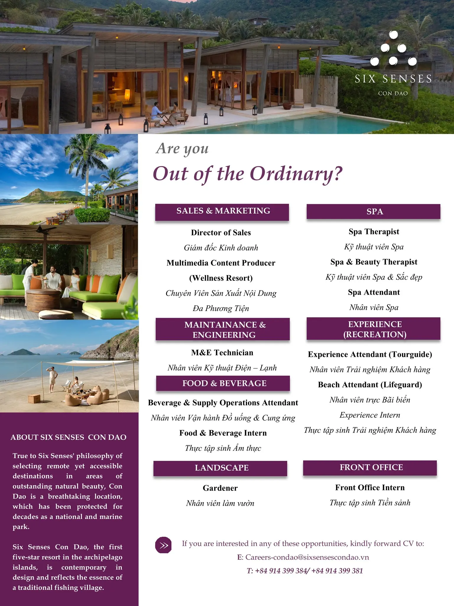 Various Position Six Senses Con Dao 2