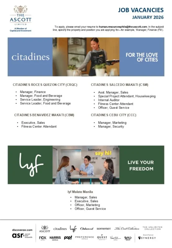 Various Position Ascott Philippines 2