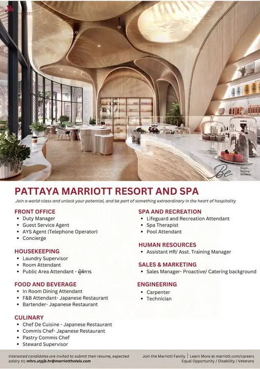 Various Position Marriott Pattaya