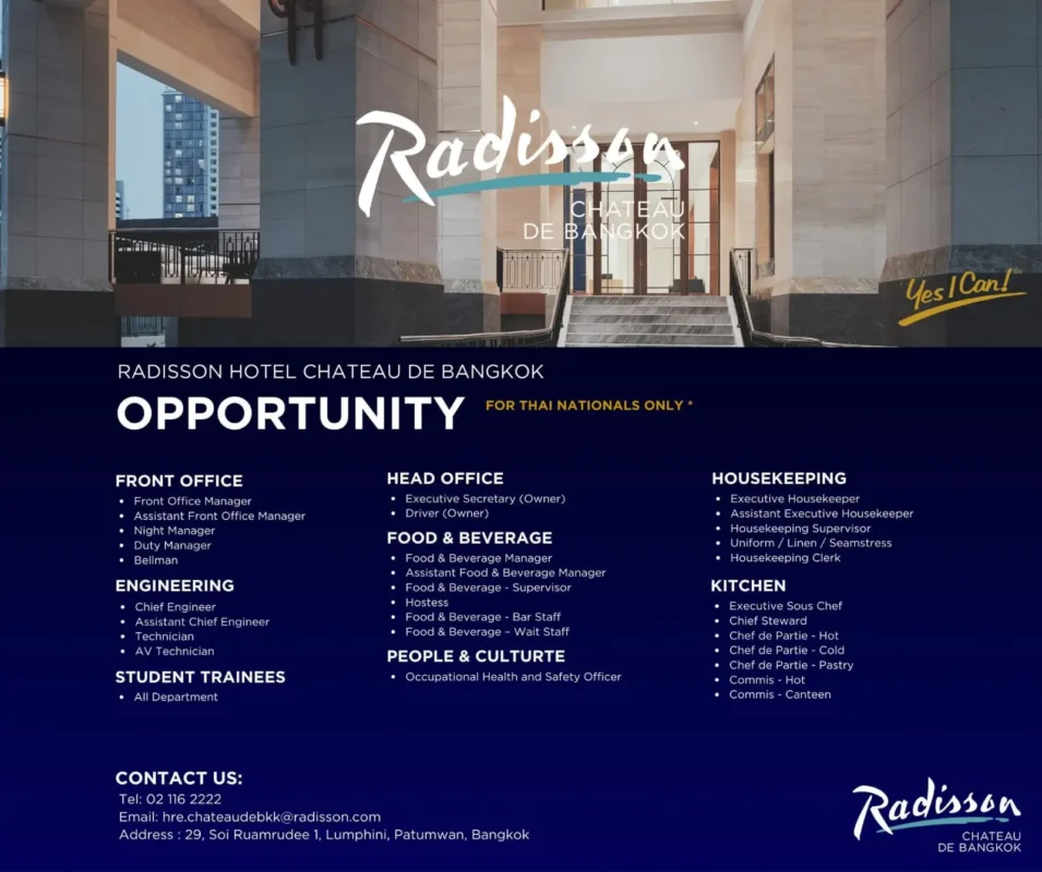 Various Position Radisson BKK