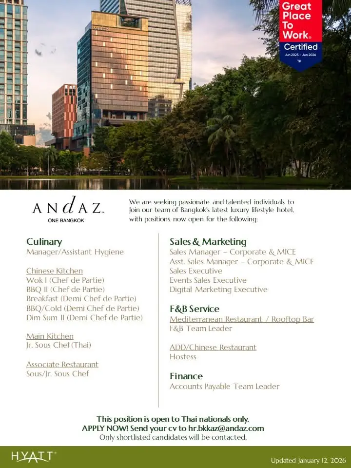 Various Position Andaz Bkk