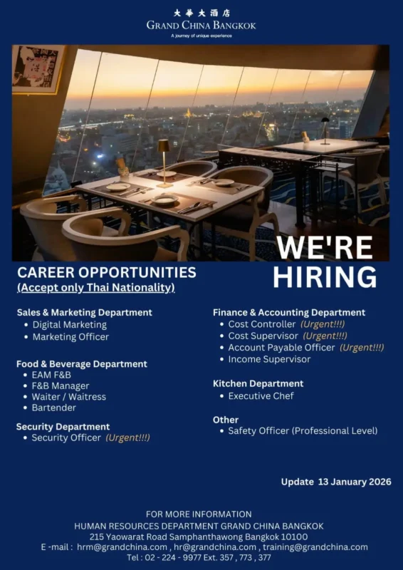 Various Position Grand China Bkk