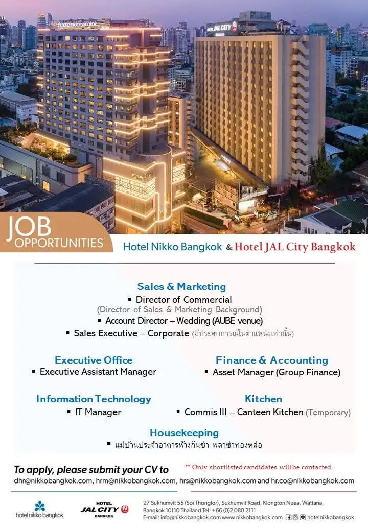 Various Position Hotel Jal BKK