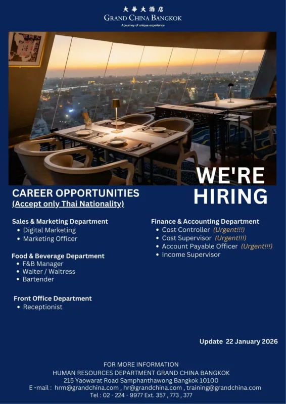 Various Position Grand China Bkk