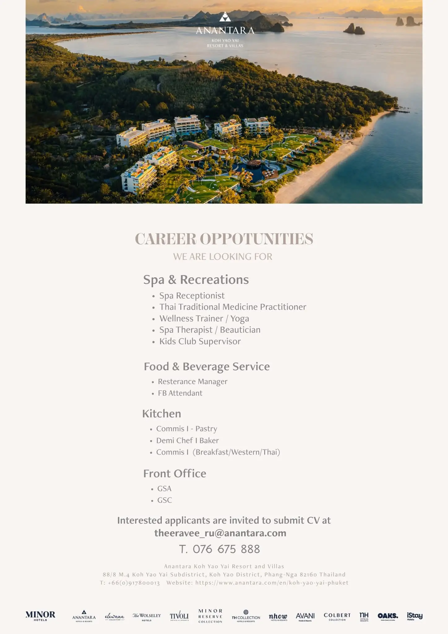 Various Position Anantara Thai