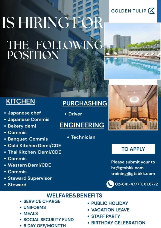 Various Position Golden Tulip