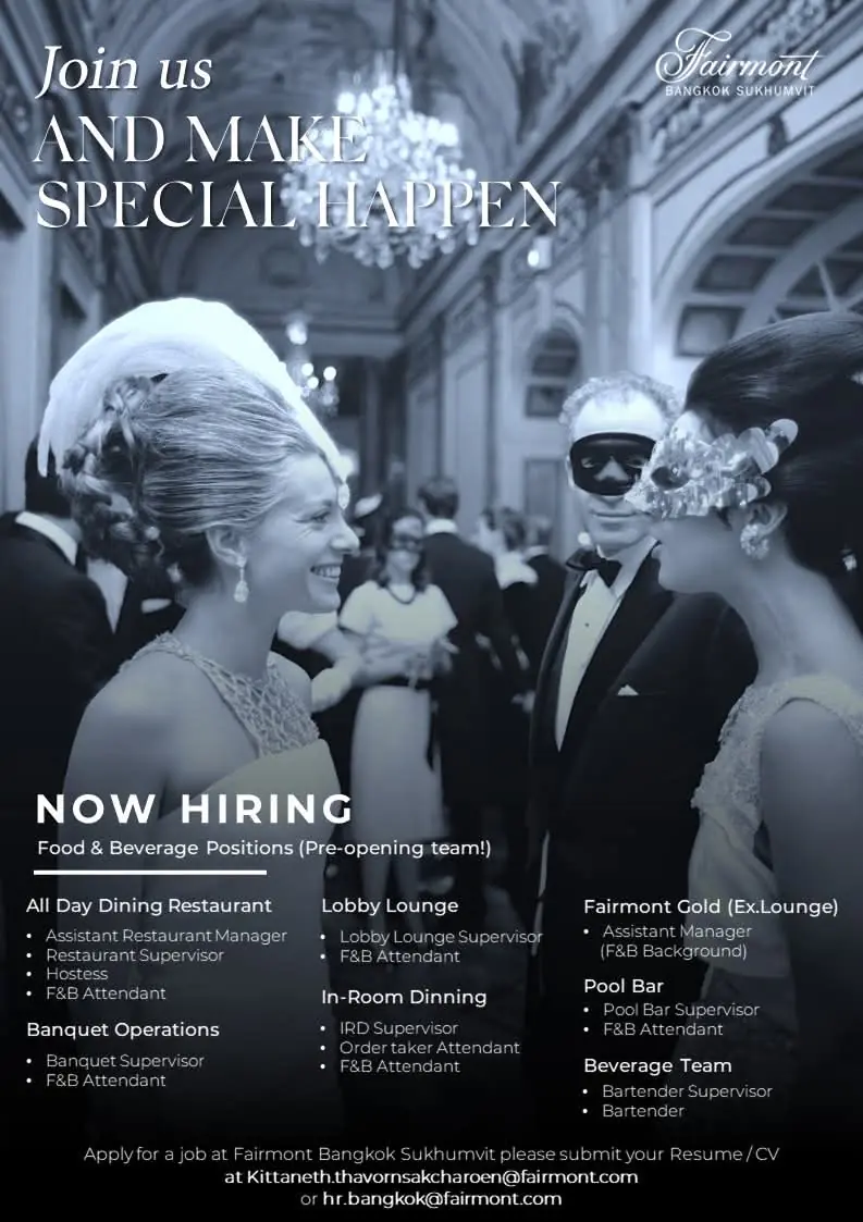 Various Position Fairmont Bkk