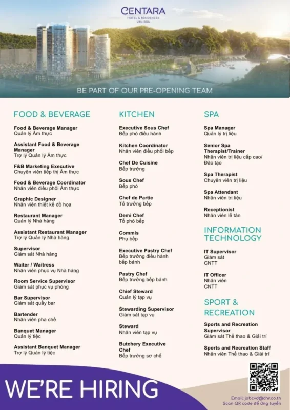 Various Positions Centara Von Don Viet