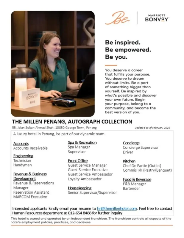 Various Position The Milen Penang