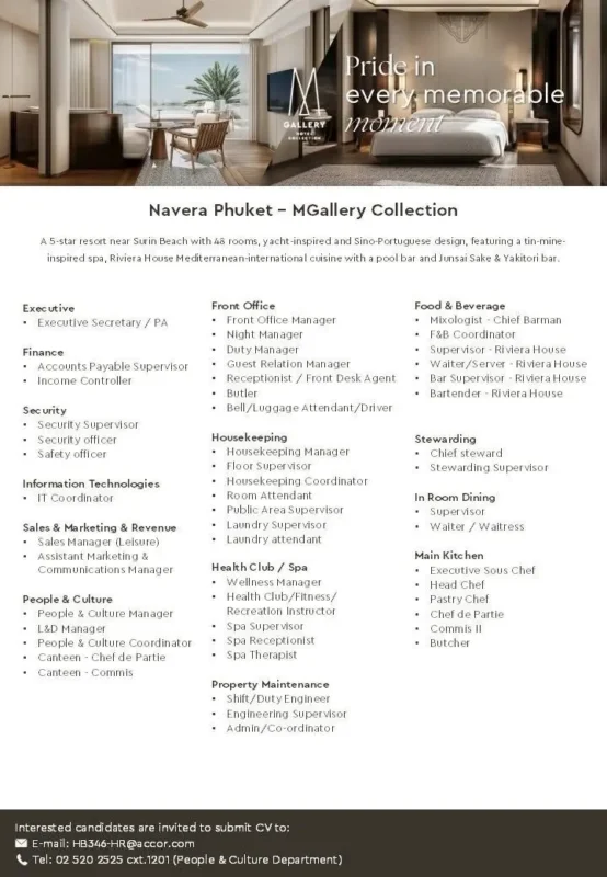 Various Position Navera Phuket