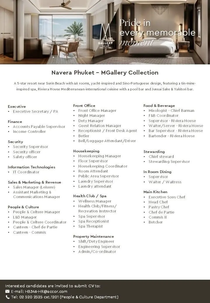 Various Position Navera Phuket