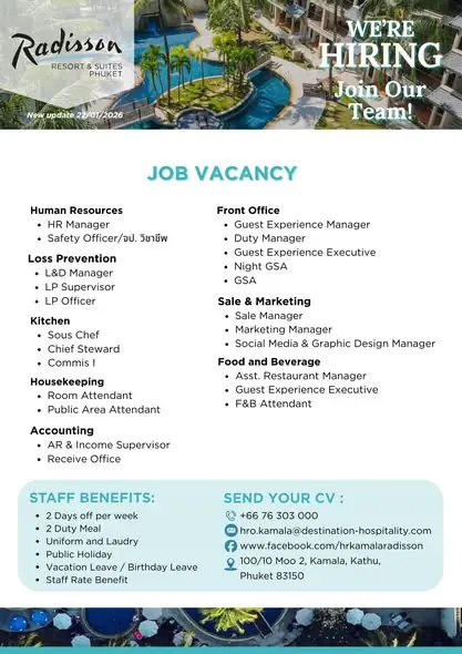 Various Position Radisson Phuket